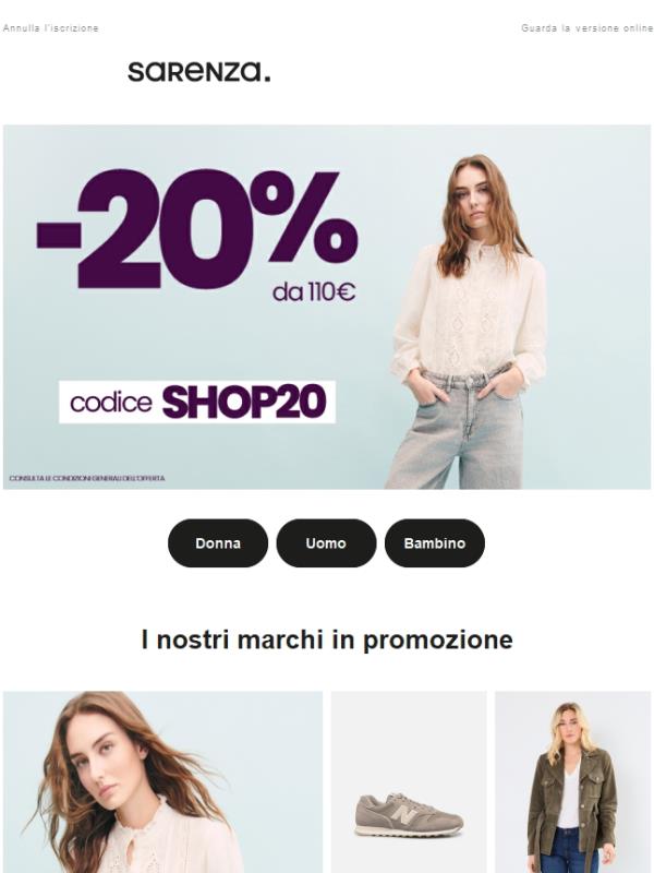 -20% da 110€ con SHOP20 ⚡