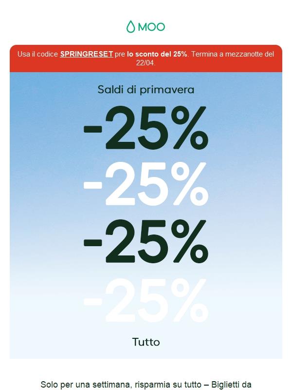 PROMOZIONE: - 25% su tutto ora 🚨