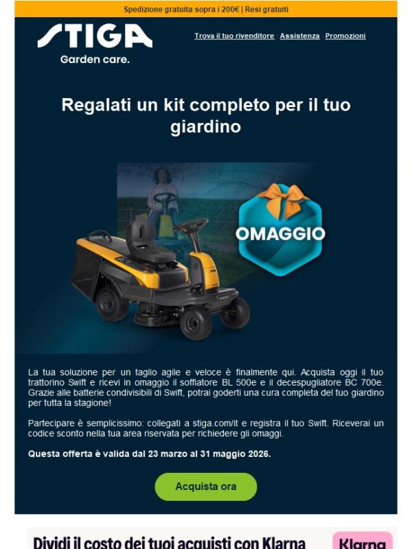 Per te 2 attrezzi portatili in REGALO