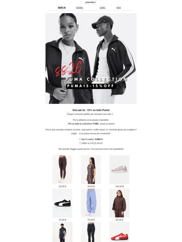 🔥 Solo per te: -15% su tutto Puma!