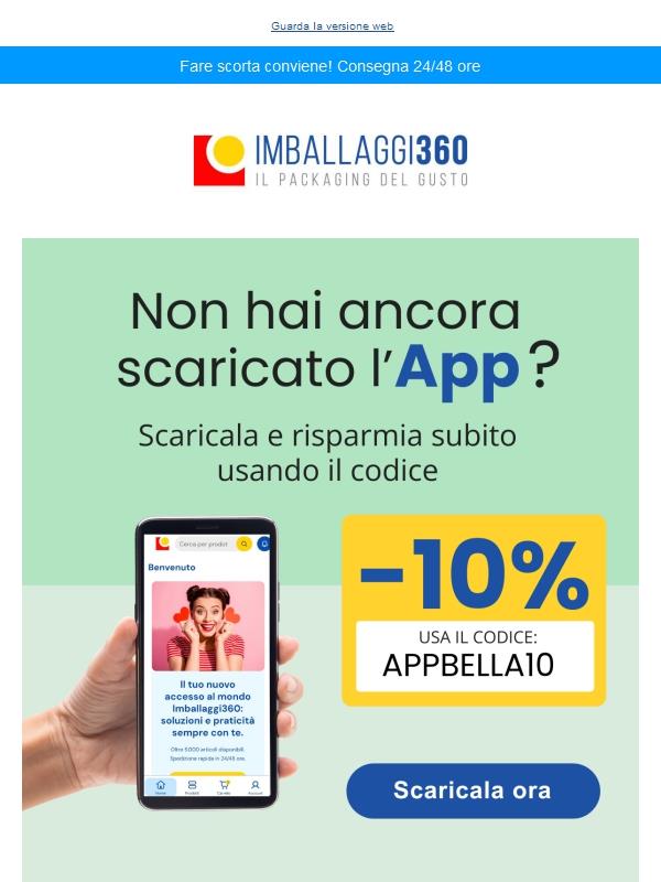 Prova l'app! Hai il -10% 💜