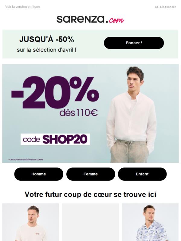 -20% dès 110€ avec SHOP20 ⚡