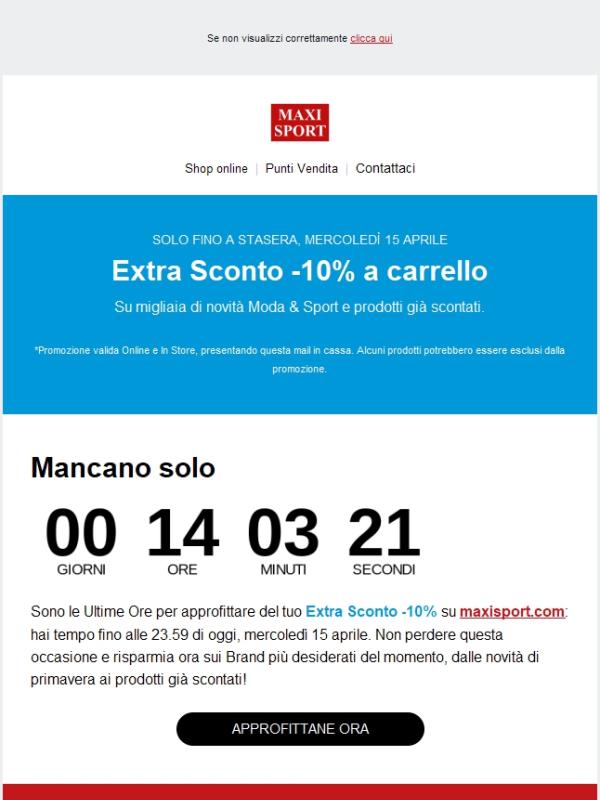 ⏳ ULTIME ORE: il tuo Extra Sconto termina stasera!