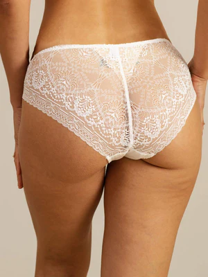 Image of Slip Sexy Comfort In Pura Seta Con Pizzo Ondulato