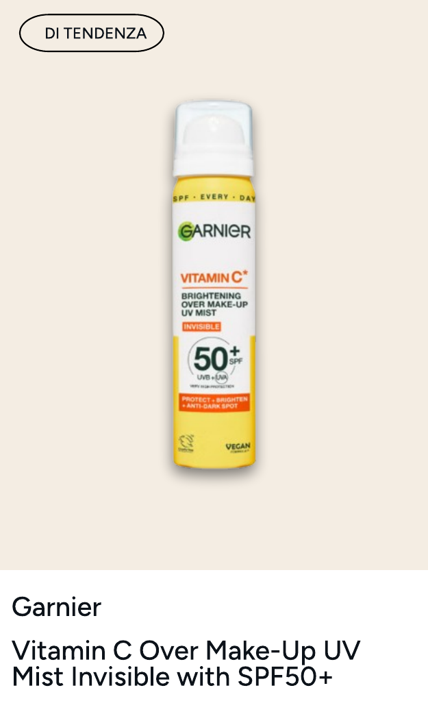 Garnier Vitamin C Brightening Over Make-Up UV Mist Invisible with SPF50+ and Vitamin C 75ml