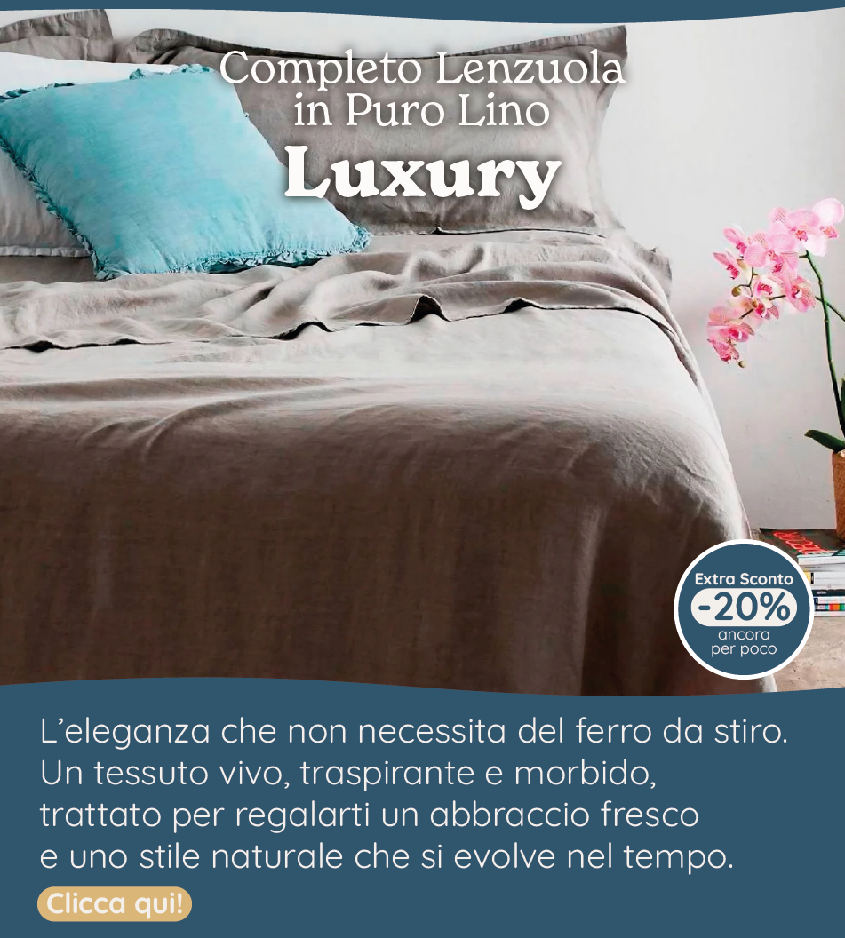 Completo Lenzuola in Puro Lino StoneWashed No Stiro - Luxury