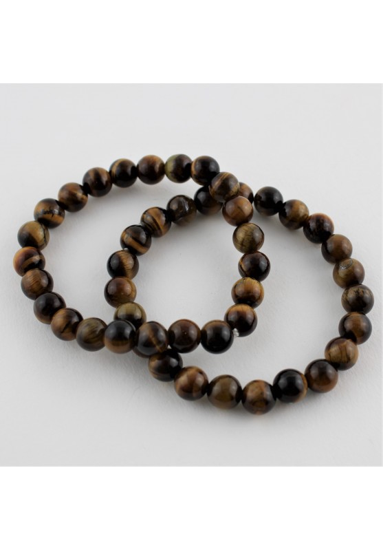 Image of Braccialetto in Occhio Di Tigre Sfere 8mm Bracciale Minerali Cristalloterapia A+