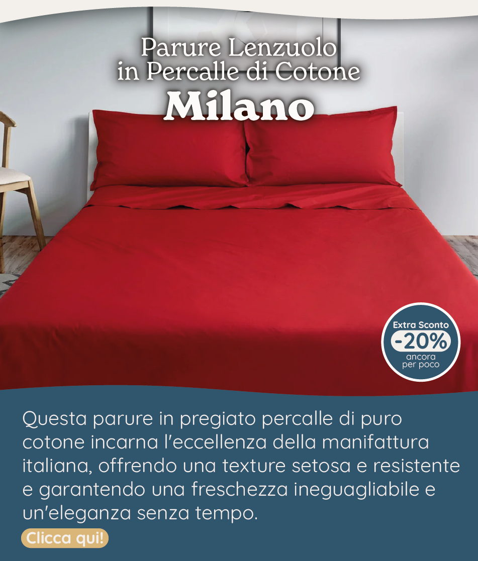 Parure Lenzuolo in Percalle di Cotone 200TC Tinta Unita - Milano