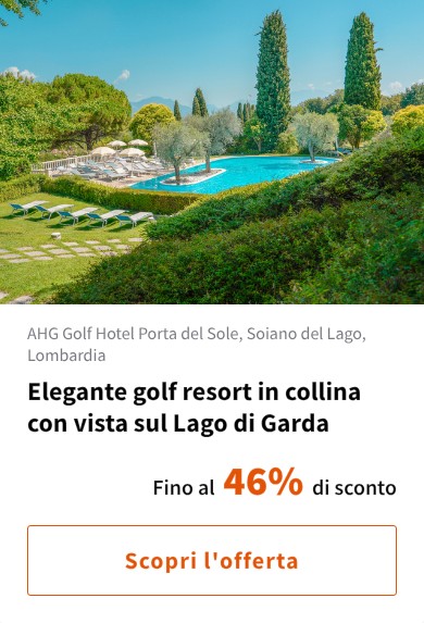 Elegante golf resort in collina con vista sul Lago di Garda