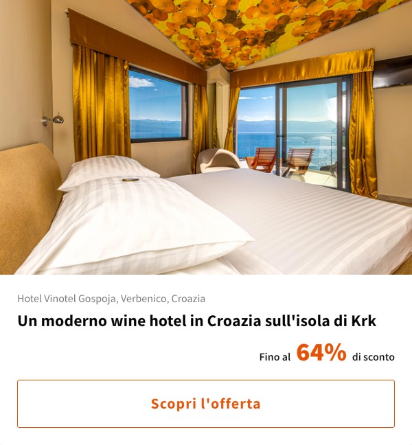 Un moderno wine hotel in Croazia sull'isola di Krk