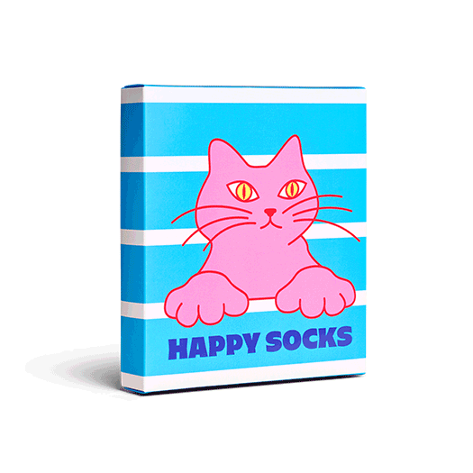 Set regalo con calzini a forma di gatto, confezione da 2