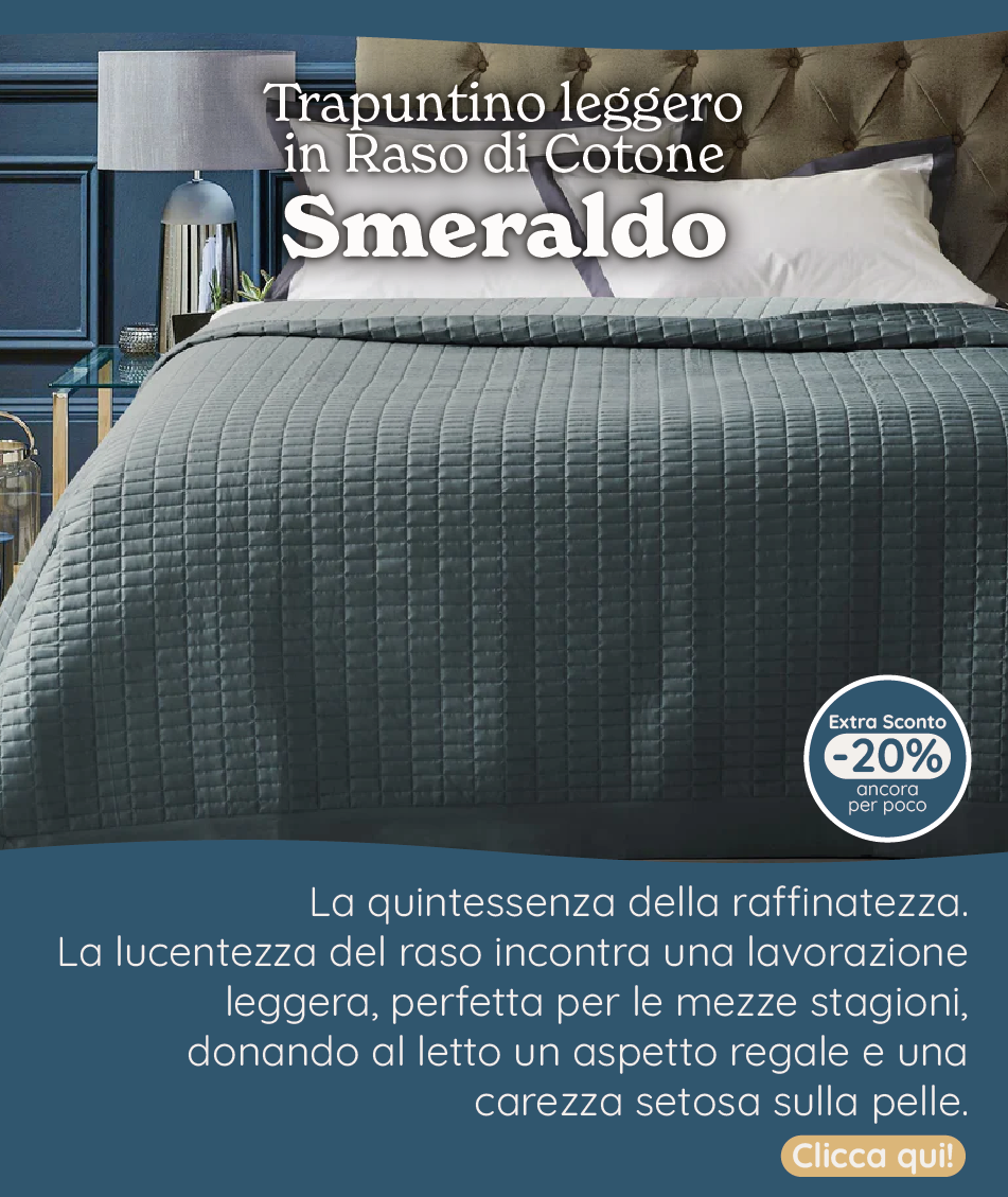 Trapuntino Leggero in Raso di Cotone - Smeraldo