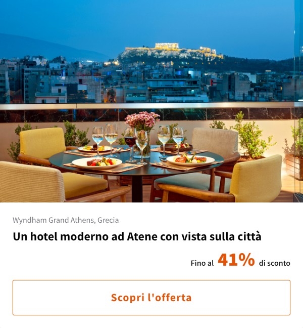 Un hotel moderno ad Atene con vista sulla città