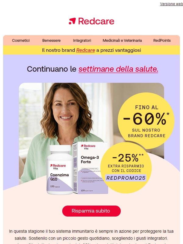 Ottieni il 25% di sconto su tutti i prodotti Redcare! 🤩