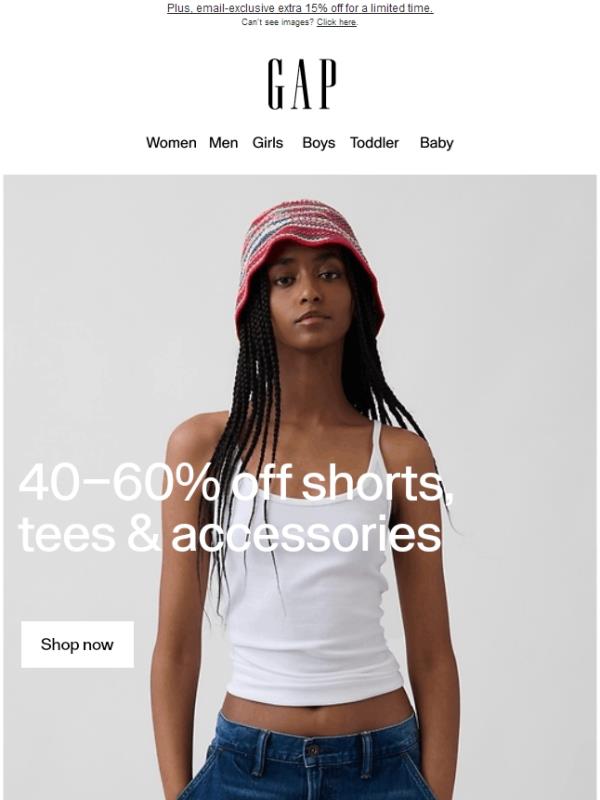 It’s here: 40-60% off shorts, tees & more