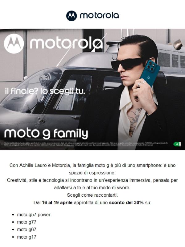 Achille Lauro X Moto G Family: il finale lo scegli tu.