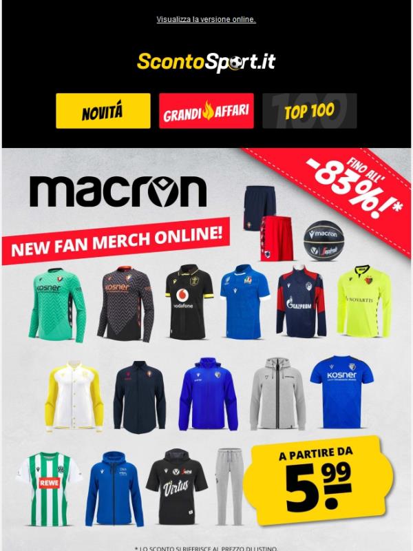 🤩 Nuovi articoli per tifosi di Macron disponibili online!