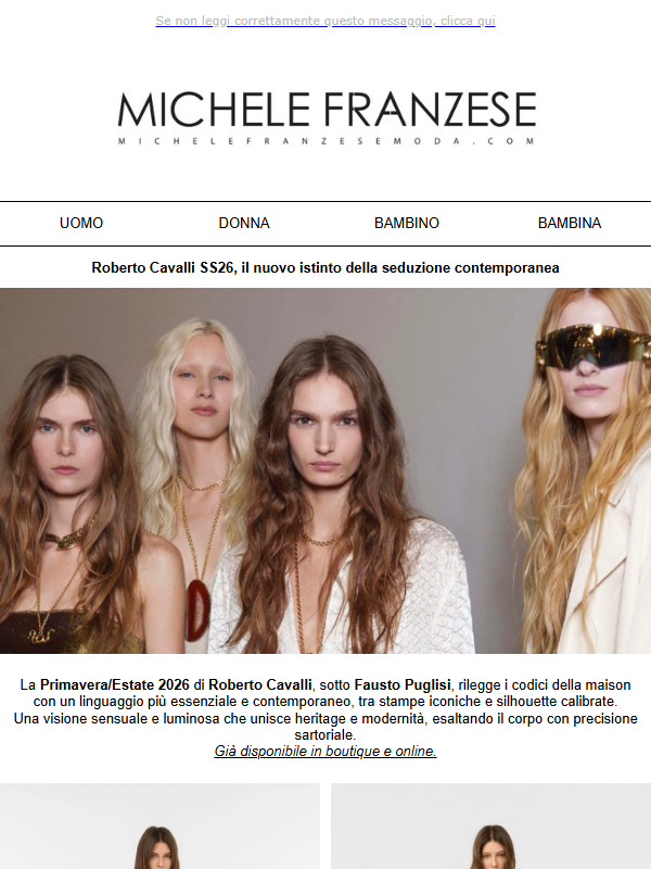 Roberto Cavalli SS26, il nuovo istinto della seduzione contemporanea