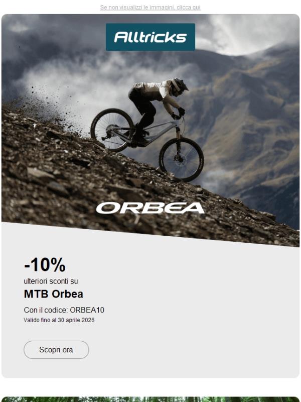 Sconti aggiuntivi sulle nostre biciclette Orbea !