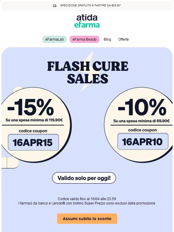 ⚡ Flash Cure Sales | Fino al 15% di Sconto!