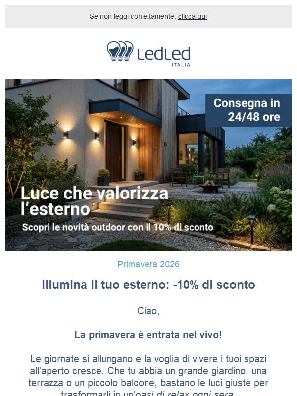 ! ✨ -10% per illuminare i tuoi spazi esterni