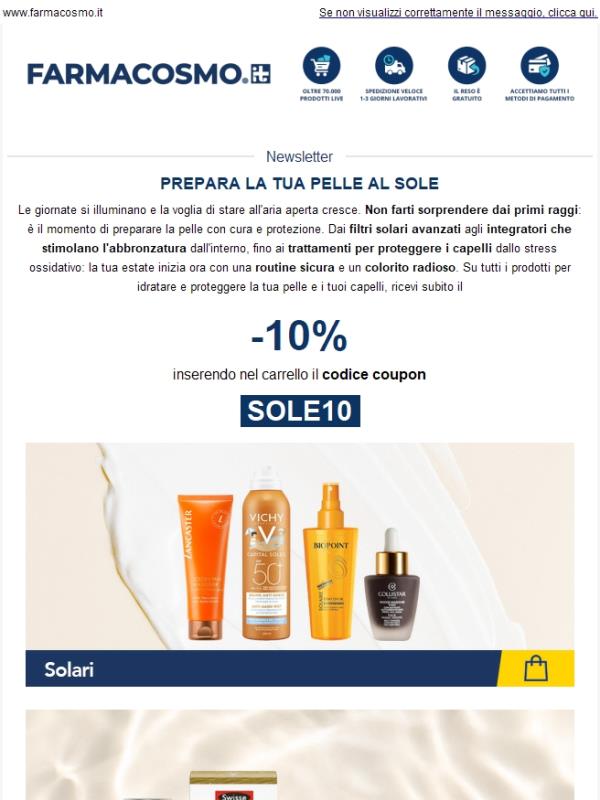 ☀️ Summer Preview: -10% su Solari, Viso e Abbronzatura