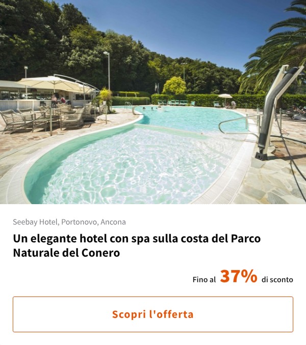 Un elegante hotel con spa sulla costa del Parco Naturale del Conero