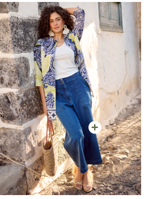 Jeans modello Rose, con taglio della gamba dritto e ampio e denim elasticizzato