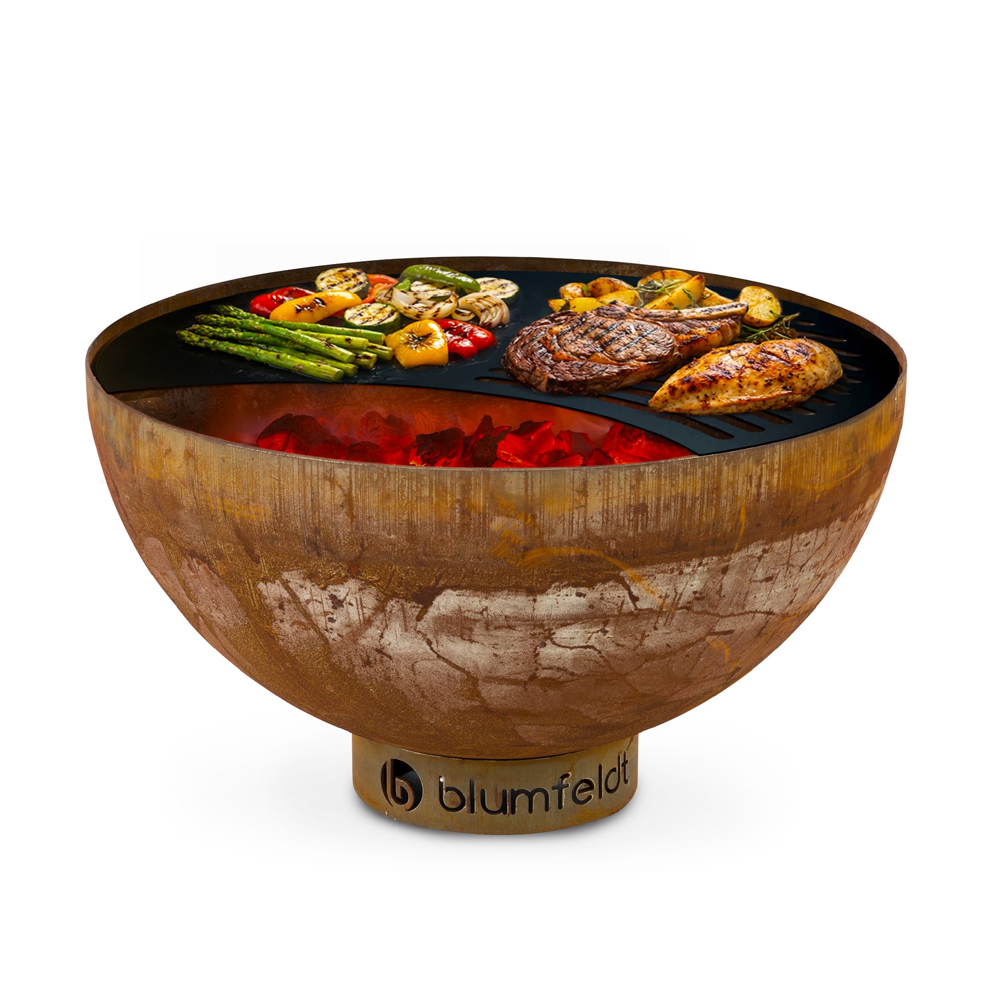 Savage 60.5cm Basso Braciere da giardino con griglia Ruggine