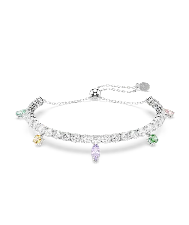 Bracciale Ariana Grande x Swarovski Tennis, Taglio misto, Multicolore, Placcato rodio