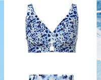 Bikini, fantasia animalier, coppe morbide, spalline regolabili e materiale riciclato