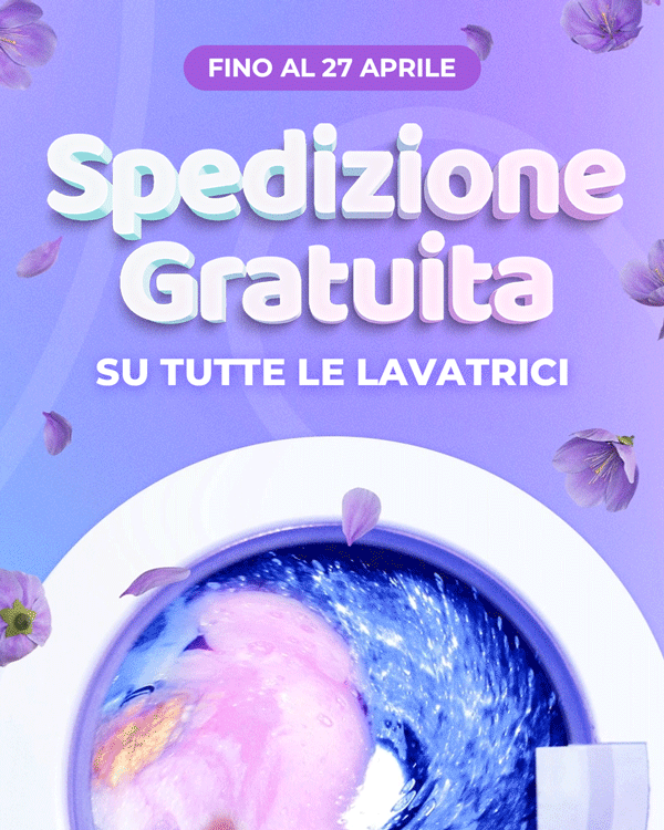 Spedizione gratuita su tutte le lavatrici