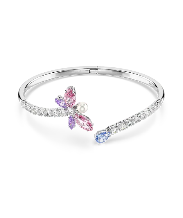 Bracciale rigido Ariana Grande x Swarovski, Taglio misto, Libellula, Multicolore, Placcato rodio