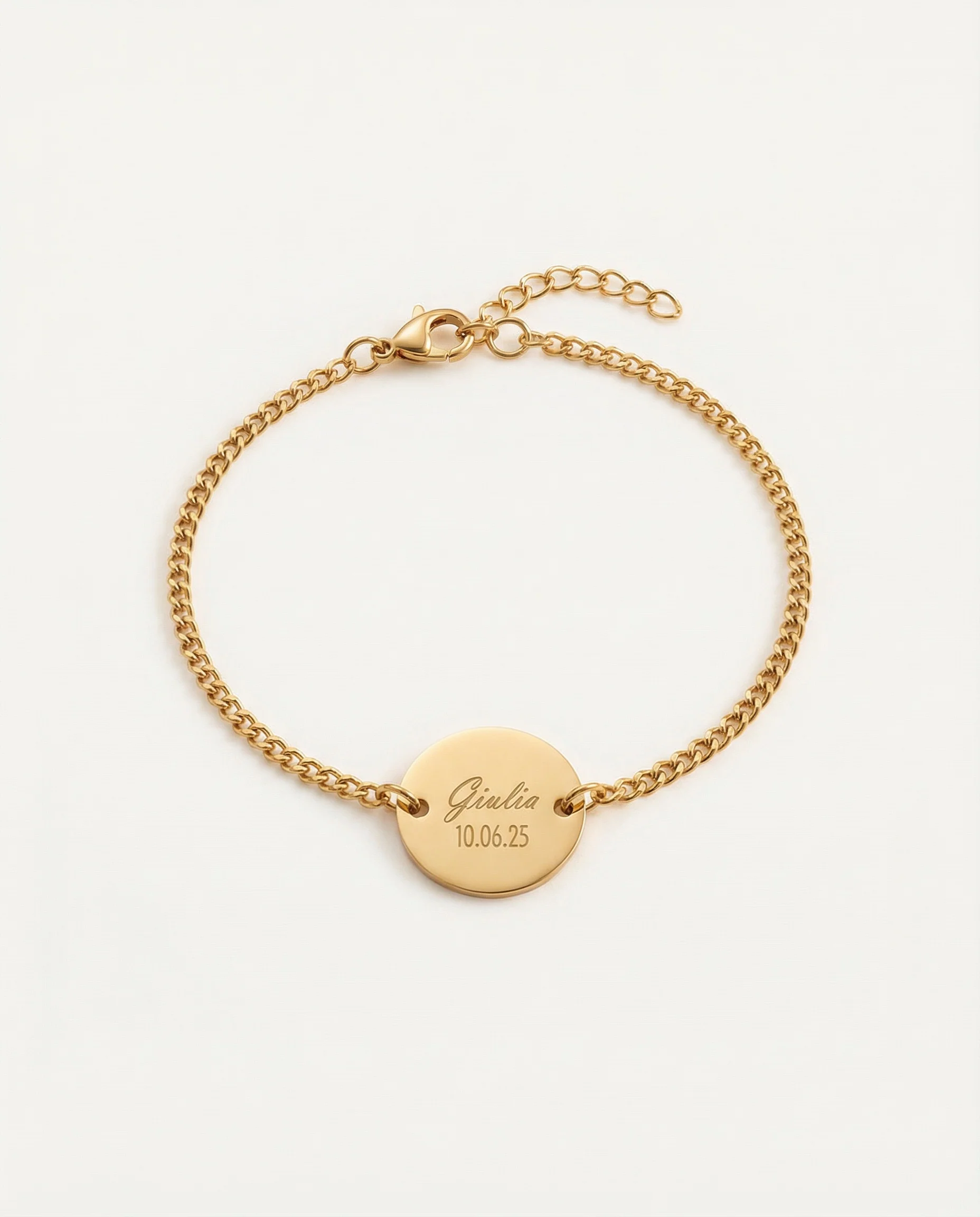 Image of Bracciale Catena Personalizzato Con Nome e Data- Infants
