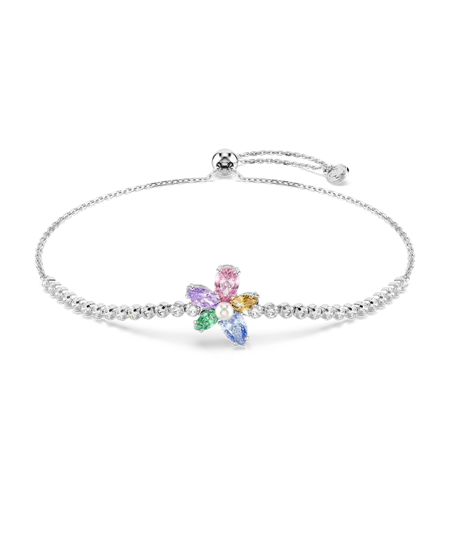 Bracciale Ariana Grande x Swarovski, Taglio misto, Fiore, Multicolore, Placcato rodio