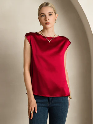 Image of 19Momme Seta Cappella Maniche Canotta