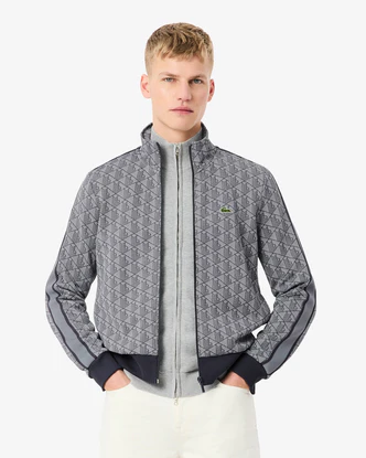 Giacca Tuta in Jacquard con Zip / Grigio