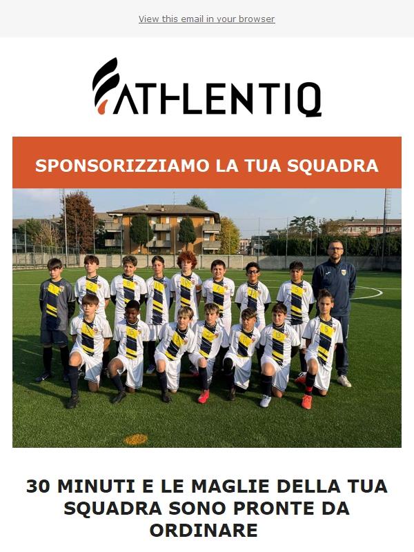 30 minuti e le maglie della tua squadra sono pronte da ordinare