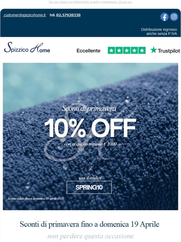 Sconti di Primavera 🌸  Scopri il codice per risparmiare ✨ 👈