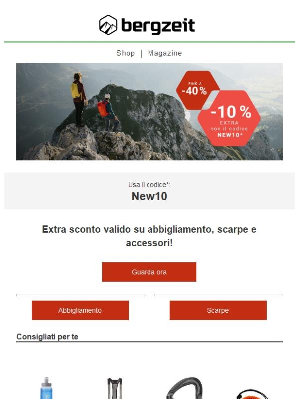 🔴 10% scarpe e abbigliamento