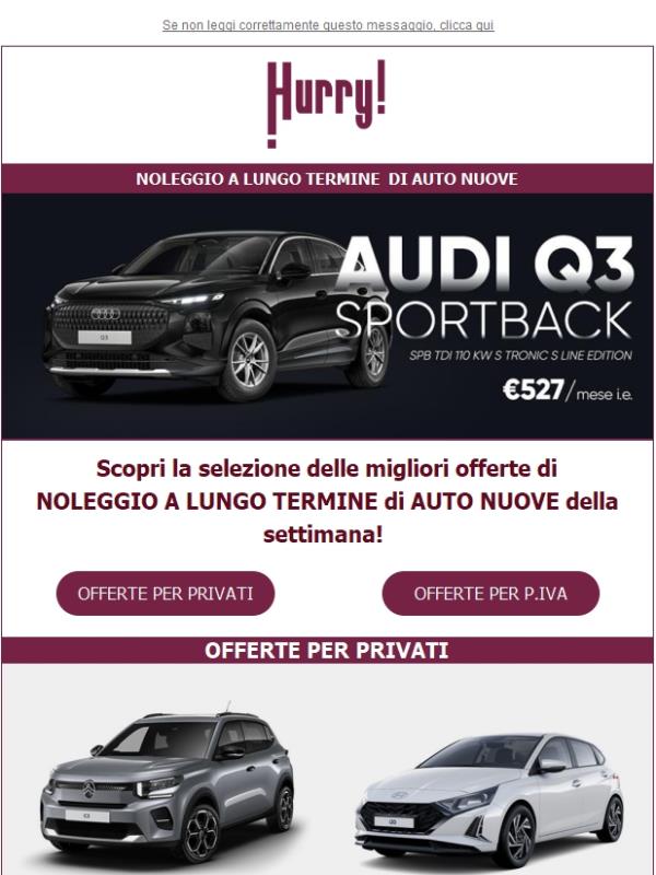 🚘HURRY! Noleggio | Le MIGLIORI OFFERTE della settimana 🚘 Scopri tutte le auto a noleggio a prezzi scontati!