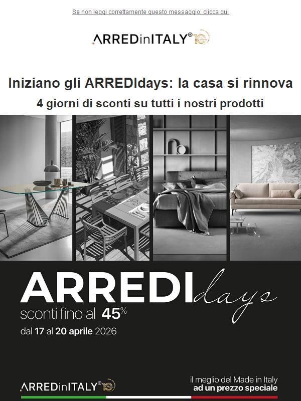 🌸 Iniziano gli ARREDIdays: la tua casa si rinnova ora