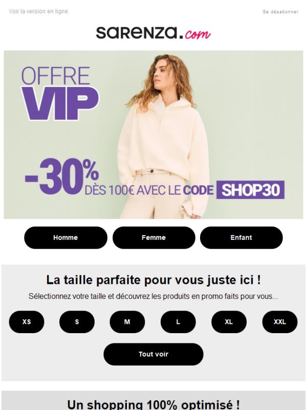 Votre guide shopping à -30% dès 100€ ❤️‍🔥