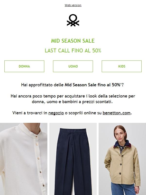 Mid Season Sale: ultimi giorni fino al -50%