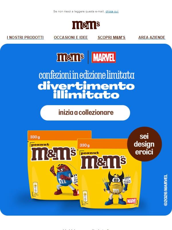 Le confezioni da collezione M&M'S x Marvel ora disponibili!