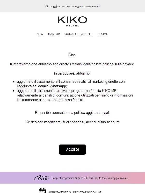 Aggiornamento politica sulla privacy