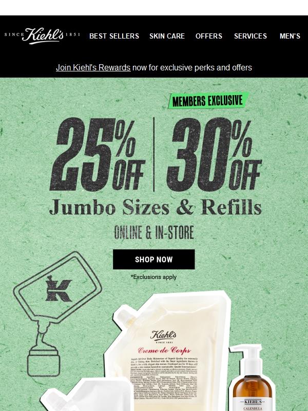 25% OFF Jumbos & Refills starts NOW!
