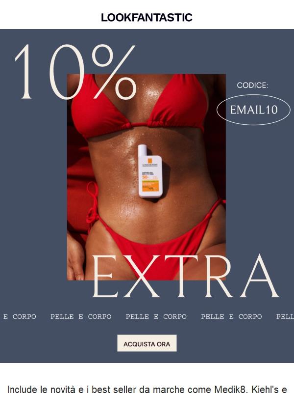 10% EXTRA | Cura della pelle e corpo