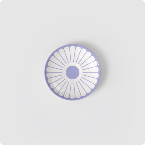 11.7 cm - Fleur Piattino Tazzina Caffè In Porcellana Premium Set 6 Pz - Blu