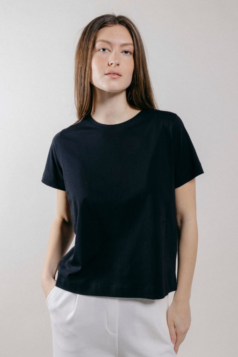 T-Shirt Girocollo in Jersey Black